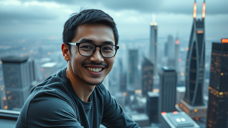 Person smiling against a digital cityscape, Karyne Levy VentureBeat Managing Editor.