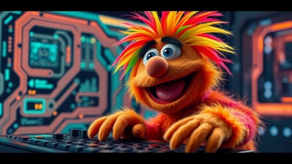 Baidu ERNIE 5.0 AI represented by a colorful puppet on a digital interface.