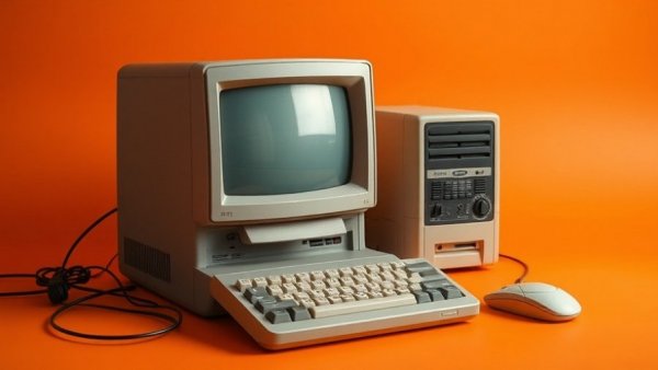 AI integration for small businesses concept with a vintage computer.