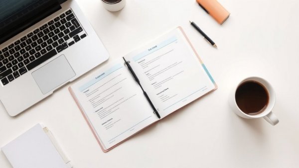 Minimalist workspace boosting workplace productivity with planner and laptop.