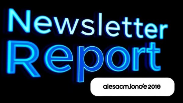 Glowing blue text promoting the future of newsletters.