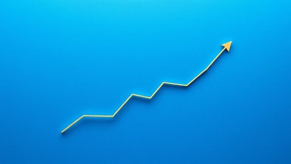 AI implementation for small businesses represented by abstract growth chart.