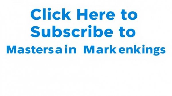 Blue text banner for marketing subscription