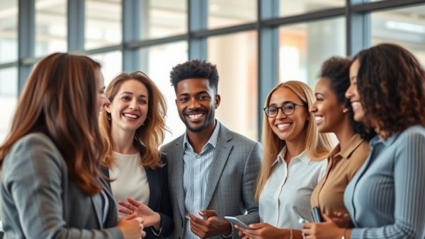 Diverse team collaboration in modern office, Top customer loyalty companies.