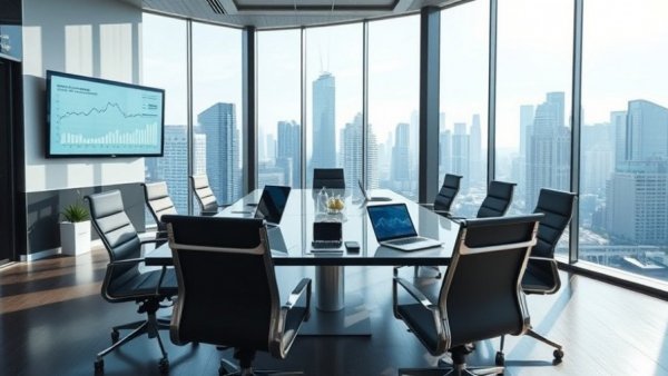 Modern Inc business type office with city view