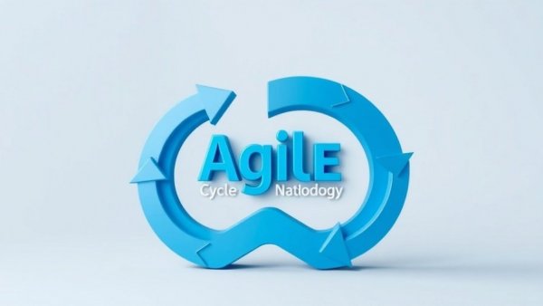 Agile methodology infographic with cycle and stages for small business.