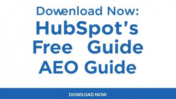 Minimalistic blue text for HubSpot AEO guide download link.