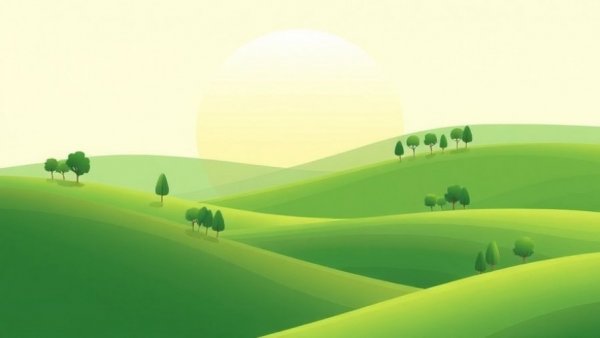 Organic landscape illustration with abstract nature elements.
