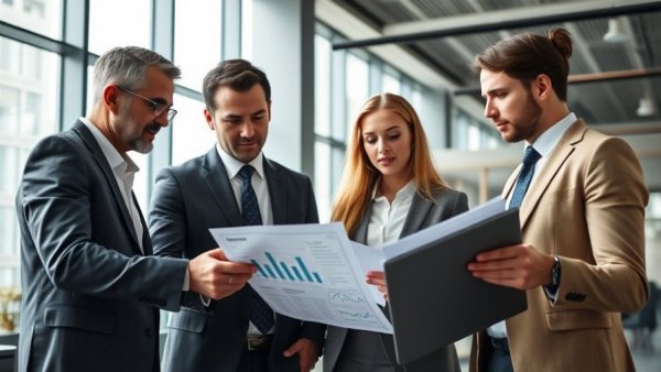 Team analyzing data in office, discussing No Doc Loans for LLCs.