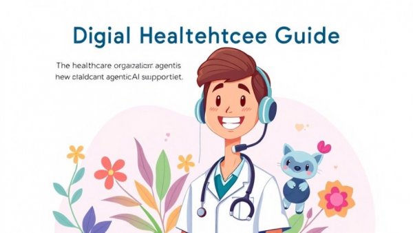 Guide cover for healthcare organizations with agentic AI theme.
