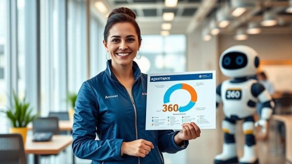 Salesforce for small business growth: Agentforce 360 chart with smiling woman.