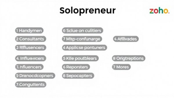 Zoho Solo for Solopreneurs highlighting various solopreneur professions.