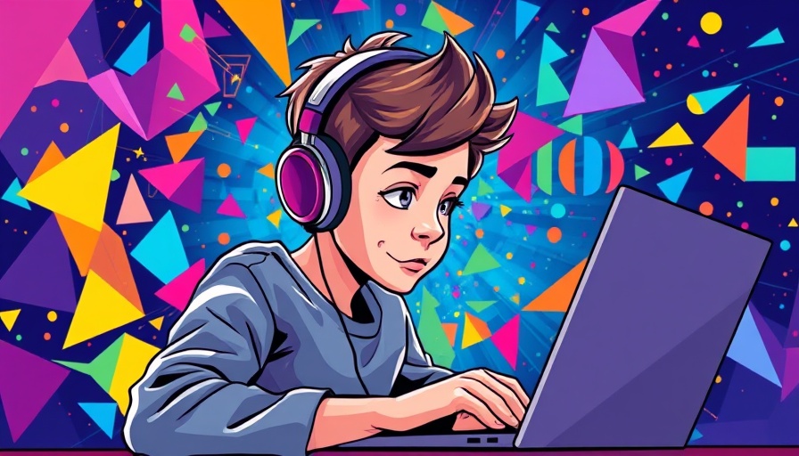Young person learning to add HTML embed codes, colorful vector design.