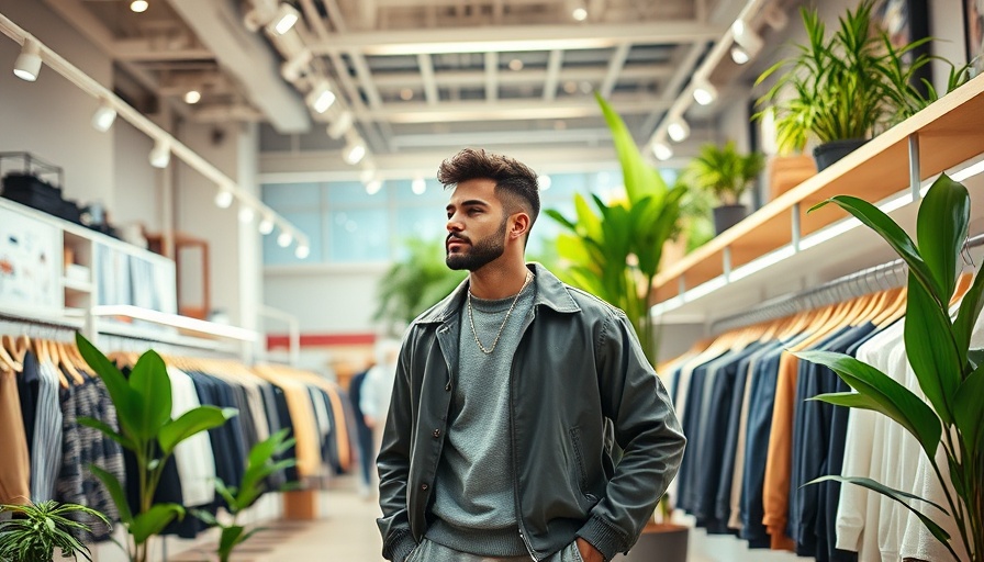 Fashionable man in modern store thinking about how to promote your blog.
