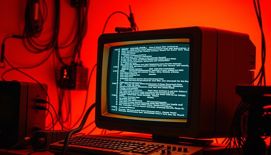 Retro computer displaying Claude 4.1 coding tests on vibrant orange background.