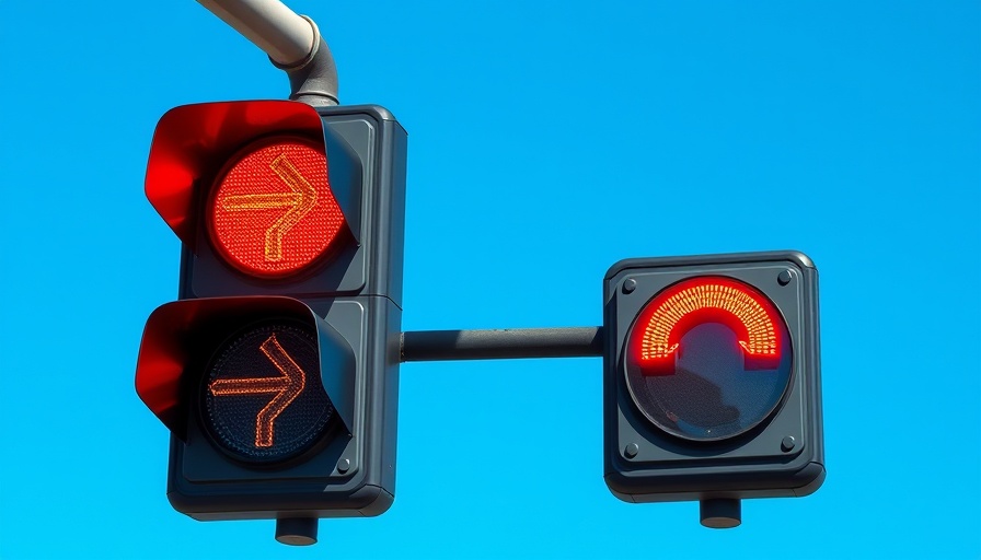 Red arrow traffic lights, clear sky, hire a fractional CMO.