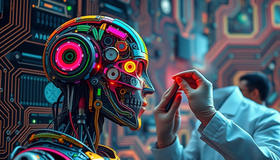 Unaligned AI model concept with scientist and robot for small business.