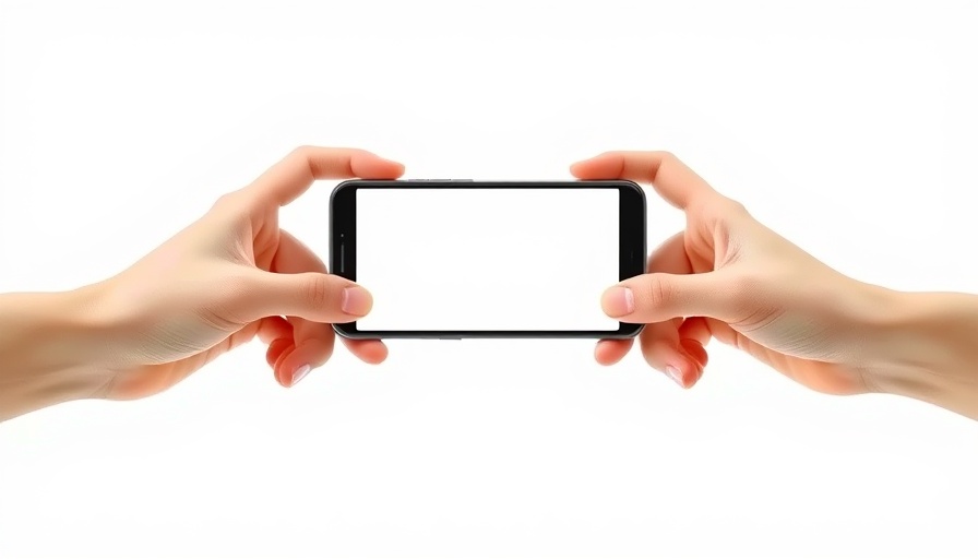 Hands holding blank phone for orientation checklist for college.