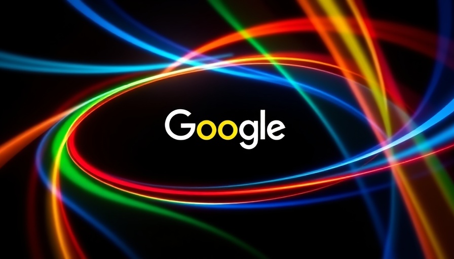 Colorful radiant lines encircle a dark central text box, featuring the question 'What is Google's AI Mode?', against a vibrant gradient background.