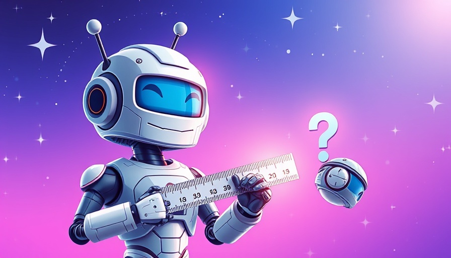Illustration of measuring unpredictable AI with robot and thoughtful person.