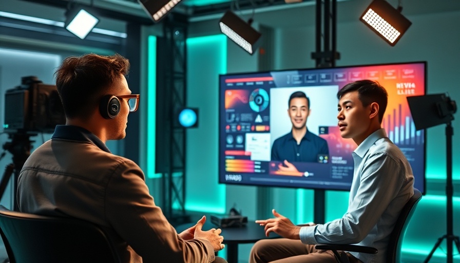 AI avatars in video: two people in virtual discussion, scaling content.