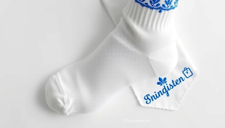 Minimalist Something Blue wedding checklist with socks and handkerchief