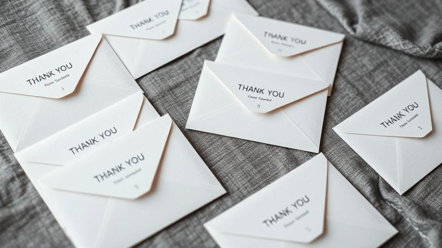 Thank you envelopes for wedding vendor tipping guide.