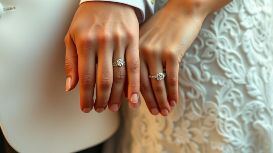 Elegant display of wedding band and engagement ring together.