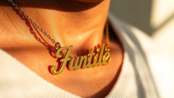 Gold necklace in personalized name necklace giveaway.