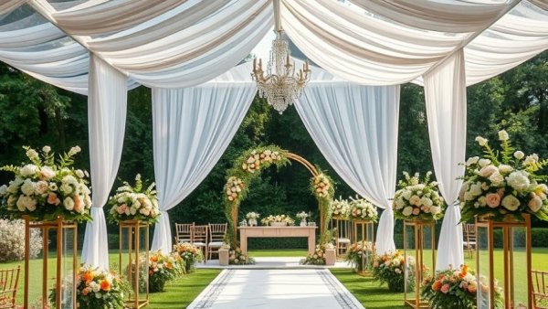 Elegant wedding venue with floral decor in Augusta.