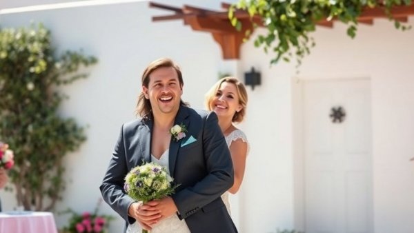 Joyful couple's wedding at Kimolos Island.