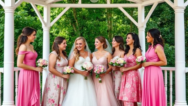 Bridal party at an intimate wedding in Georgia, joyful and vibrant.