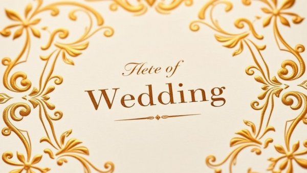 Elegant wedding invitation with gold floral accents, featuring names in script.