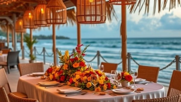 Elegant beachside wedding setup for Destination Weddings Tulum.