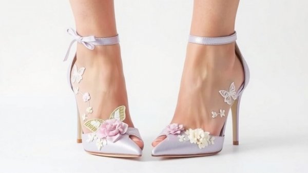 Elegant Bella Belle bridal shoes with floral embroidery.