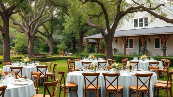 Organic garden wedding ideas with elegant outdoor setup and lush greenery.