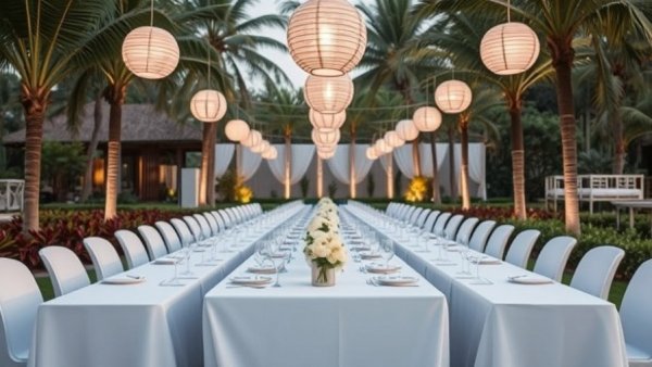 Elegant wedding venue in Mallorca with outdoor reception setup