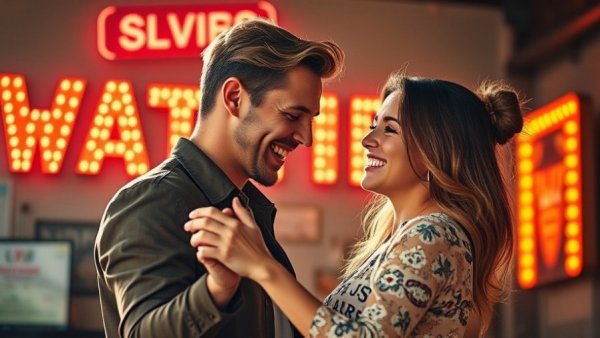 Wedding Designers 2026 Trend Report: Stylish couple in neon signyard.