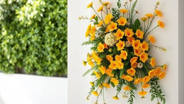 Elegant floral display at wedding venue with yellow flowers