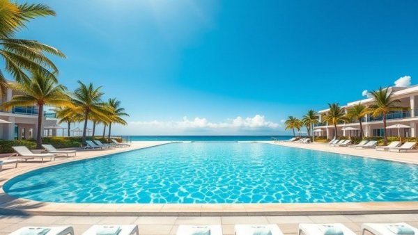 Luxurious resort poolside at dream destination wedding in the Dominican Republic