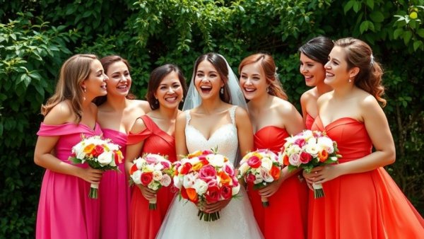 Joyful bride and bridesmaids celebrate at Colorado Mountain Wedding Venues.