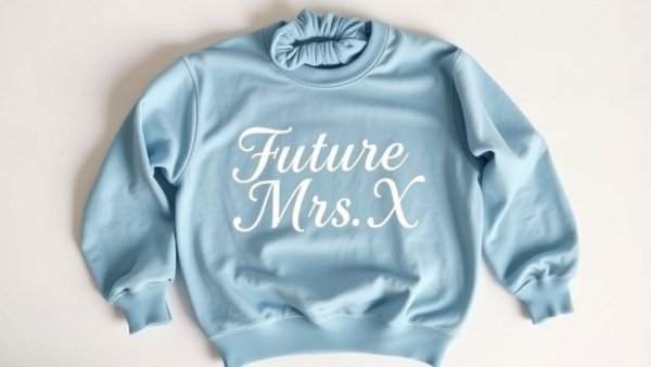 Soft blue Future Mrs Sweatshirt with text detail and scrunchie.