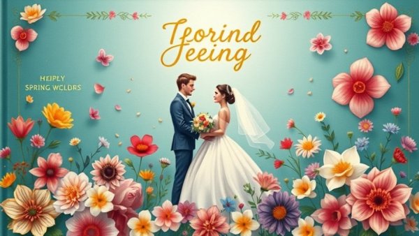 Wedding-Inspired Novels book cover with bride, groom, floral design.