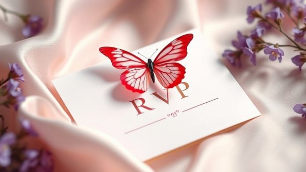 Easter wedding ideas with butterfly and RSVP card.