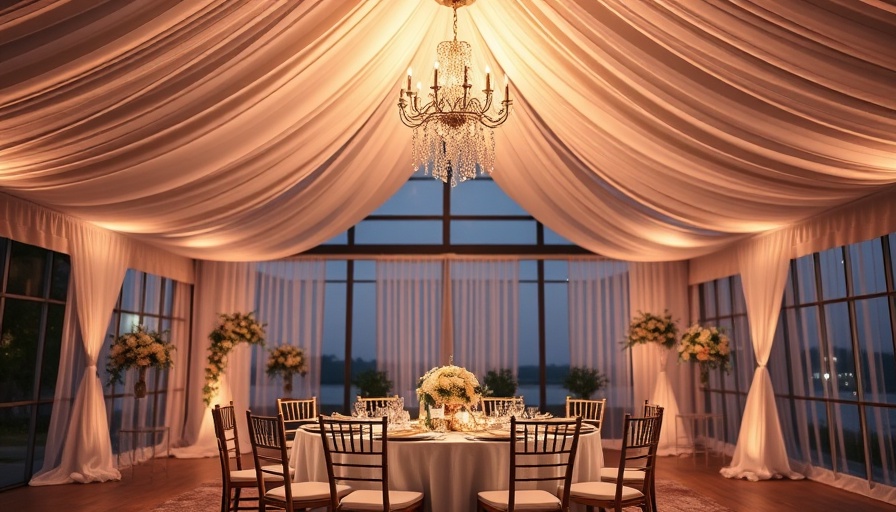 Wedding Decor Trends 2025: Elegant tent with soft drapes and ambient lighting