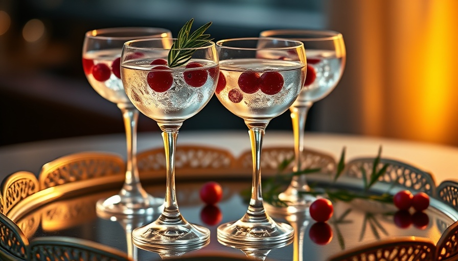 Elegant cocktails at Oscars party wedding
