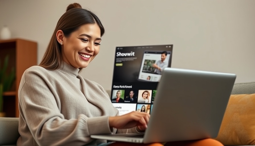 Woman examining Showit website interface, considering if it's bad for SEO.