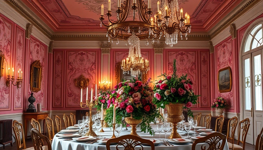Opulent banquet setup at French Château wedding celebration