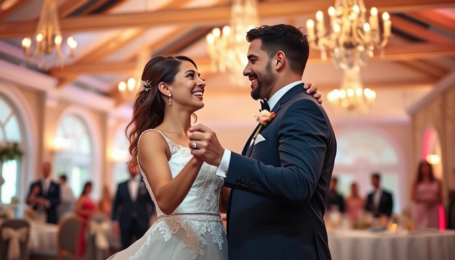 Colorful coastal wedding Kiawah Island with dancing bride and groom.