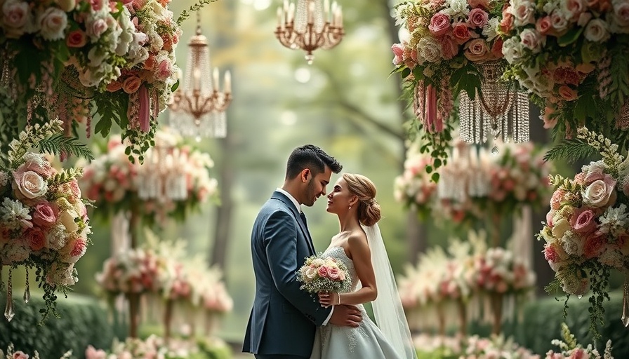 Elegant garden wedding in the Pacific Northwest with lush florals and chandeliers.